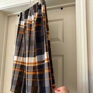 Plaid Straight Skirt
